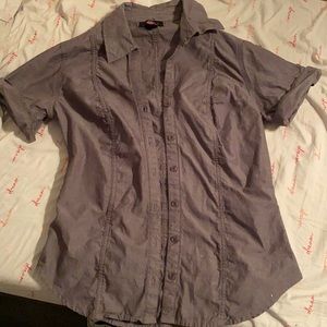 Grey button down